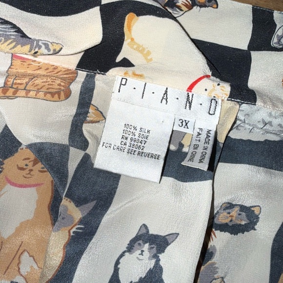 Cat Print Blouse vintage - Picture 2 of 2